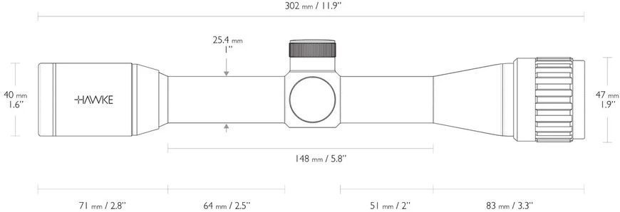 Приціл оптичний Hawke Vantage 4x32 сітка 30/30 Duplex
