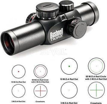 Прилад коліматорний Bushnell 1х28 "Trophy M", Red/Green Dot, Interchangeable ret