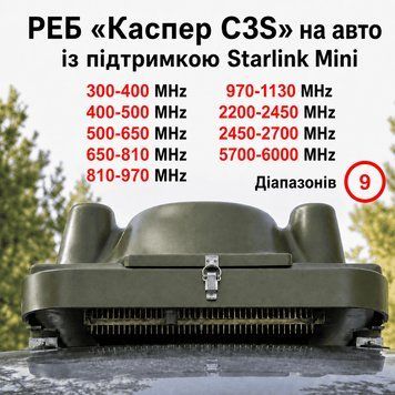Купольний РЕБ на авто &laquo;Каспер C3S&raquo; на 9 діапазонів (300МГц - 1130МГц; 2.4G; 5.8G)