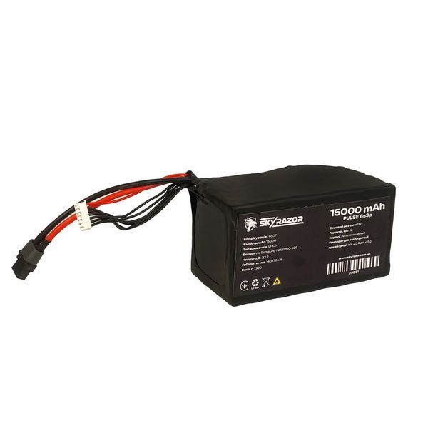 Акумуляторна батарея Li-ion Skyrazor PULSE 6s3p Samsung 50s 15000 mAh спарка INR21700