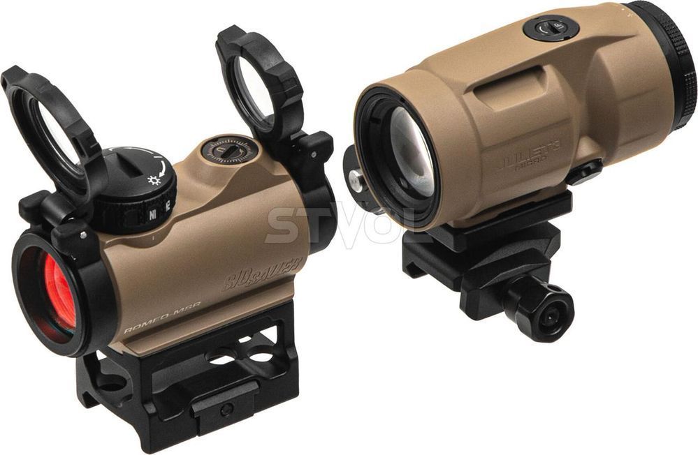Комплект Sig Optics колiматор ROMEO-MSR 2 MOA та магнiфер JULIET3-MICRO 3X22MM FDE