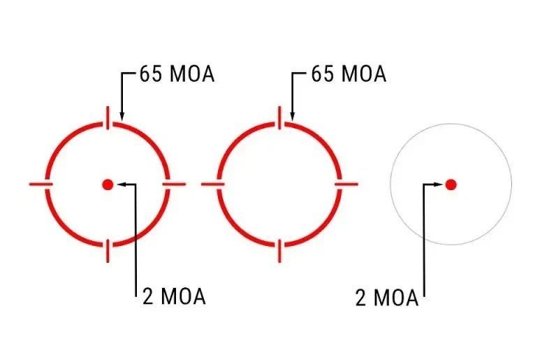 Прилад коліматорний Holosun HE530G-RD точка 2 MOA + коло 65 МОА